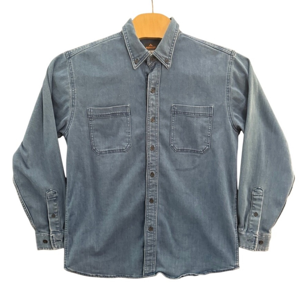 Ridgecut Toughwear Mens Blue Denim Work Shirt Large RC11011 Button Down L